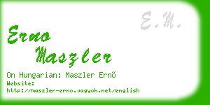 erno maszler business card